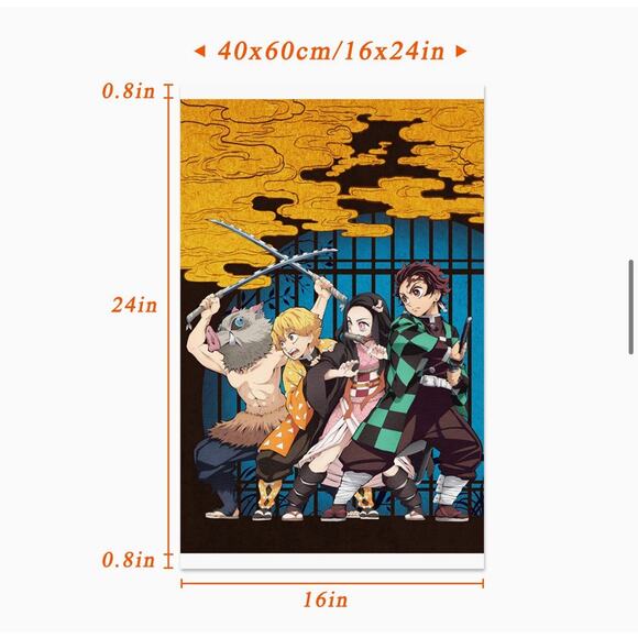DEMON SLAYER Kimetsu No Yaiba Anime Wall Scroll Poster - Picture 9 of 11